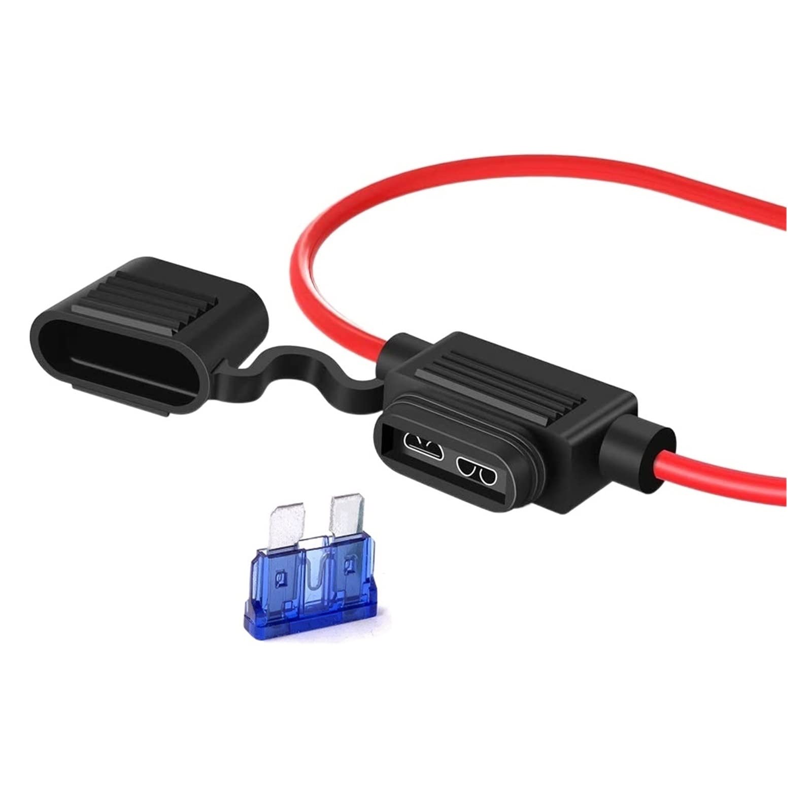 10 Sets 16 AWG wasserdicht IP67 Standard Inline Sicherungshalter Pigtail Flachsicherung for Auto LKW ATV Boot Motorrad