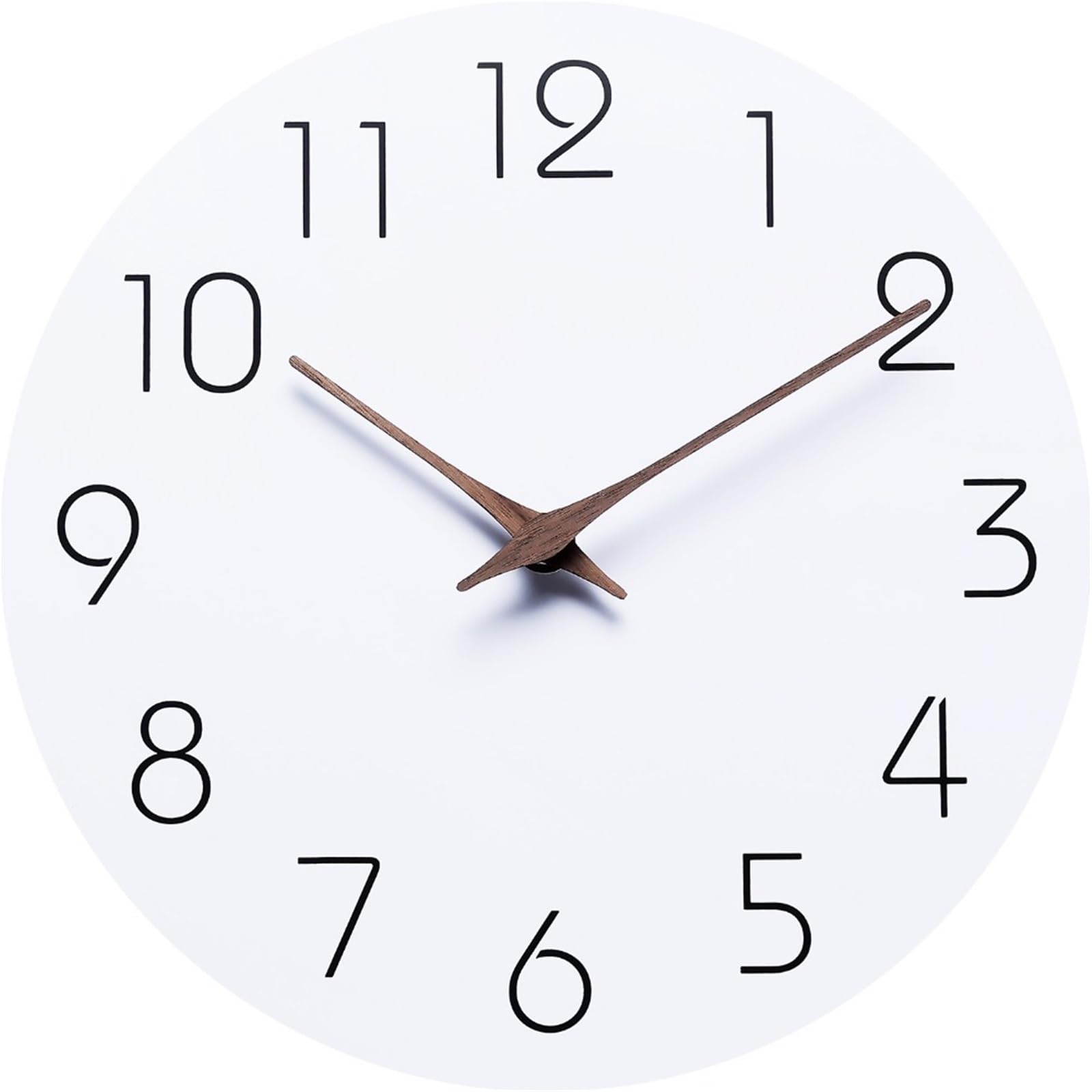 DJSKLDF Wall clock Creative 10 Inch Wall Clock Non Ticking Hanging Digital Minimalist Style Round Scale Dining Room(White)