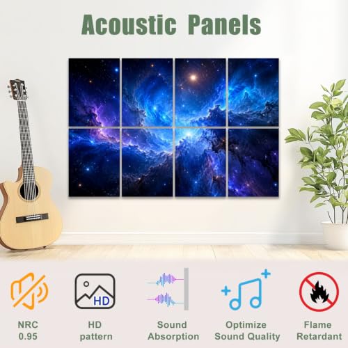 8 Pack Paneles Acústicos Decorativos que Absorben Sonido, Paneles para Pared Antiruido 48"x32" miniatura 3