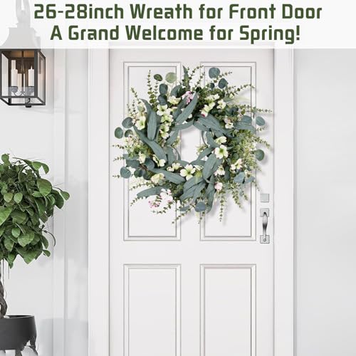 26IN-Spring-Wreath-for-Front-DoorLarge-Eucalyptus-Artificial-Flower-Greenery-Wreath-Indoor-Outdoor-for-Porch-Window-Wall-Farmhouse-Home-Holiday-Hanging-Decor-Spring-Summer-Fall-Winter-All-Seasons 26IN Spring Wreath for Front DoorLarge Eucalyptus Artificial Flower Greenery Wreath Indoor Outdoor for Porch Window Wall Farmhouse Home Holiday Hanging Decor Spring Summer Fall Winter All Seasons