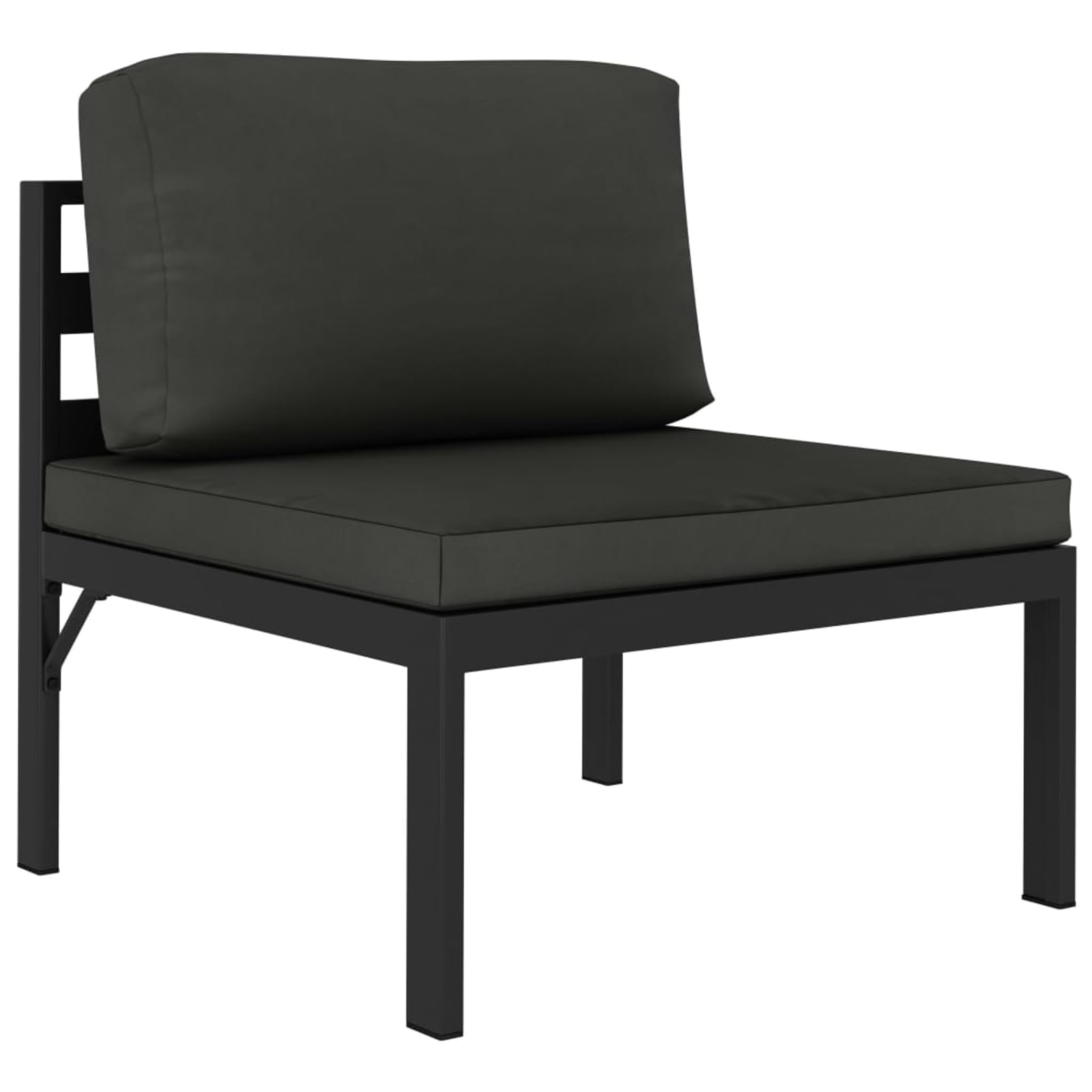 Set di 4 sedie da giardino con cuscino, in alluminio, antracite, set da pranzo, set da divano, set da giardino, set da divano, set da giardino con divano e poltrona