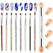 MWOOT Lot de 9 Pinceaux a Ongles pour Nail Art, Brosses éponge avec 4 Têtes de Brosse de Rechange, Brosses à Ongles Accessoires de Décoration pour Ongles Decoration