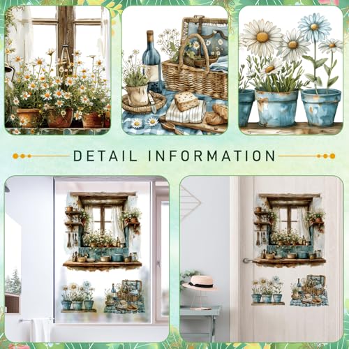Vinilo Decorativo Pared Planta Verde 3D 2 Hojas 27x83cm miniatura 3