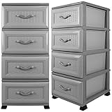 [page_title]-TW24 Wandregal - Korbregal - Rattan - Kommode aus Plastik mit Farbauswahl (Grau)