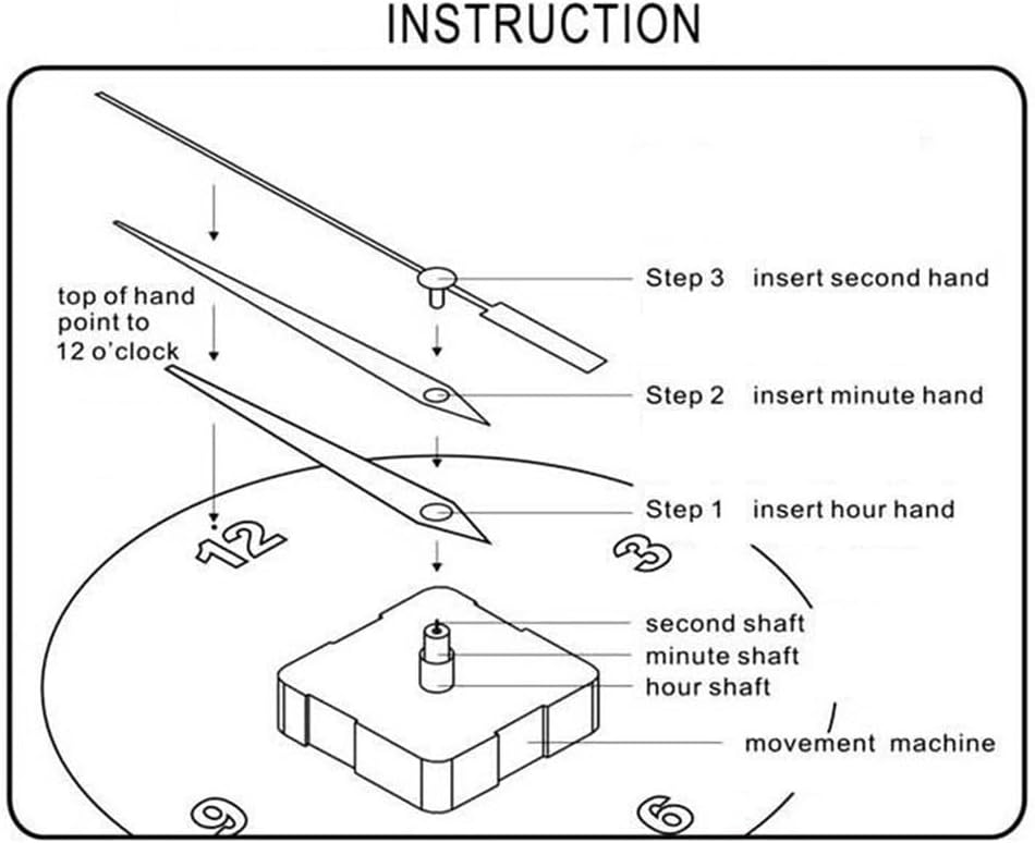 Quartz Clock Movement Replacement, Silent Quartz Clock Movement Shaft Length 13mm Thread Length 5.5mm, DIY Wall Clock Repair Parts, Clock Parts Battery Operated