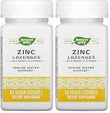 Nature's Way Zinc Lozenges with Vitamin C & Echinacea, Immune Support*, Wild Berry Flavored, 60 Lozenges (Pack of 2)