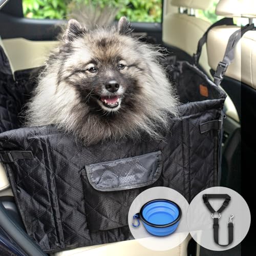 PETPROVED Asiento Perro Coche Transportin Perro Coche Impermeable Cesta Mediano Grande Transporte Asiento para Perros Gatos Asientos Delanteros Porta Perros