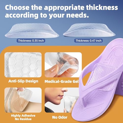 Image of Inralimot Arch Support Inserts Women for Flat Feet, Gel Arch Inserts for Plantar Fasciitis Relief, Non-Slip Arch Support Pads, Two-Option of Different Heights (High-Clear)