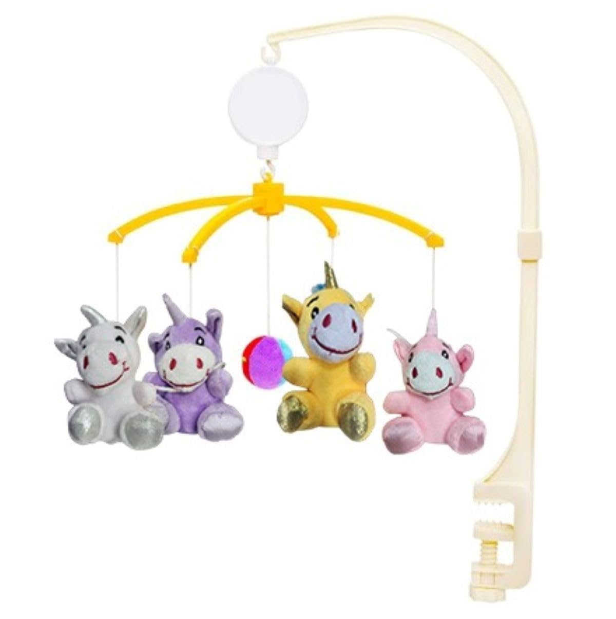 Braintastic Musical Cot Mobile with Unicorn Rattles for Newborns,0-2 yrs Kids, Automatic Rotating Toy with Soft Soothing Music