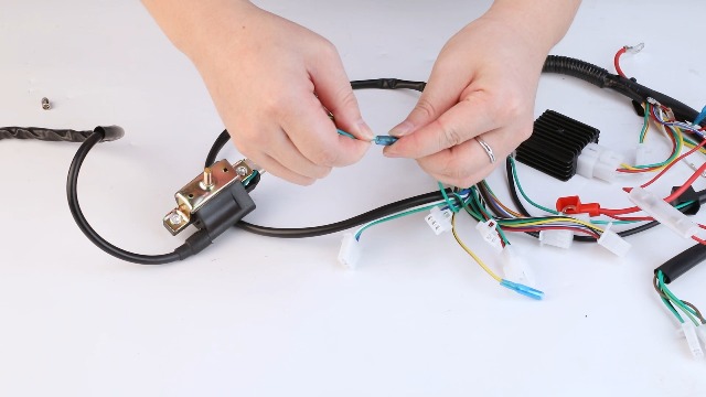 Image of EOPOAYI Electric Wiring Harness Kit Compatible with Taotao Coolster 110cc 125cc Chinese ATV Quad 4 Wheeler 4-Stroke Parts with Starter Solenoid Relay Ignition Coil Voltage Regulator CDI Box Spark Plug