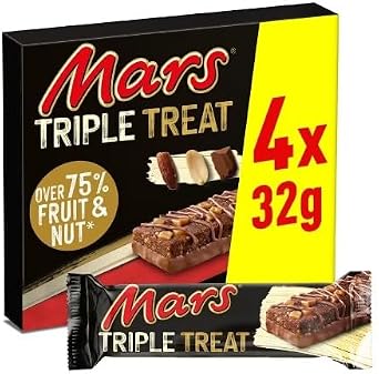 3 x Mars Triple Treat Fruit Nut & Chocolate Bars Multipack 4 X 32g Delicious Special For Easter Tasty And Twisty Treat Gift Hamper, Christmas,Birthday,Easter Gift Sold By Kidzbuzz