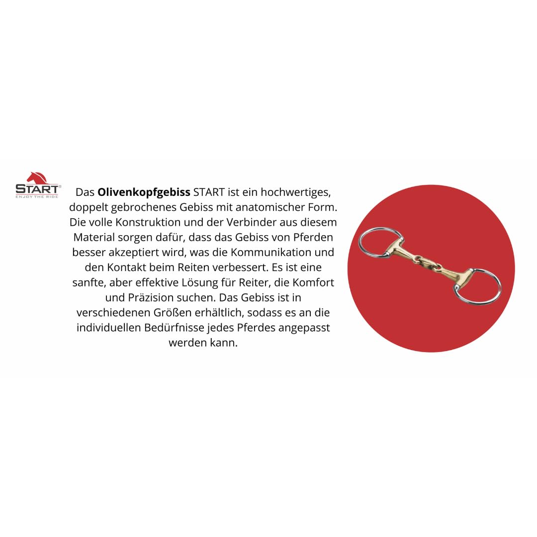 Start Olivenkopfgebiss 16 mm anatomisch & doppelt gebrochen aus Neusilber – maulfreundlich, gleichmäßiger Druck, sanfte Kommunikation zwischen Reiter & Pferd (11,5)