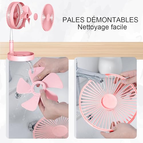 Ventilateur de table pliable UNITEDTIME avec télécommande contre la chaleur
