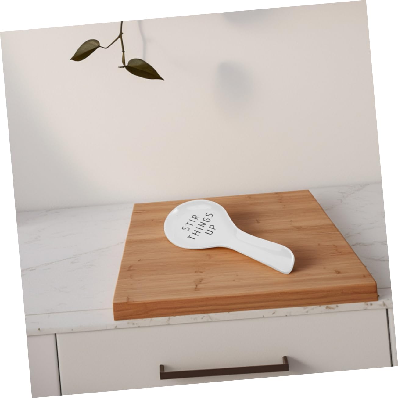 Repose-cuillère en Céramique Blanc 2 Pièces Cuisine