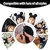4 Pcs Magnetic Mouse Ears for Hats, Removable Magnet Minni Ear for Cap, Interchangeable Mouse Ears for Baseball Hat, Clip-On Hat Accessory, Adults and Kids, for Theme Parks Halloween Christmas Black #4