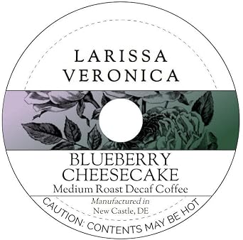 Blueberry Cheesecake Medium Roast Decaf Coffee Single Serve K-Cup Pods Gourmet, Naturally Flavored, Whole Coffee Beans 12 pods, ZIN 571449