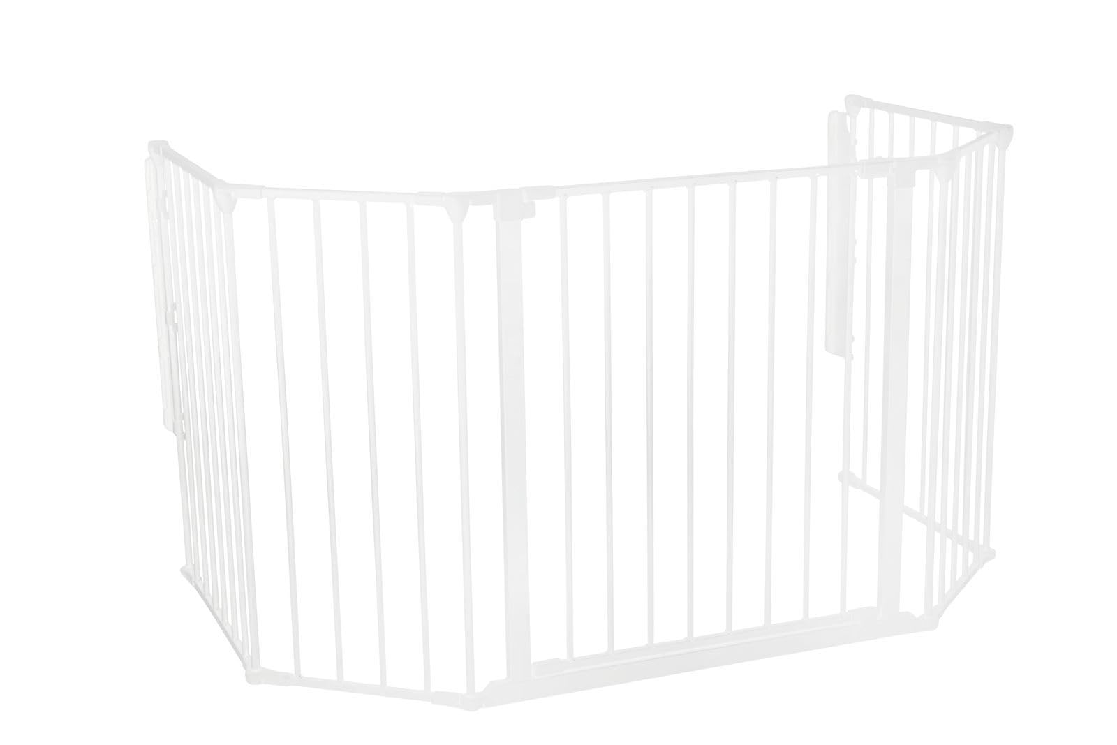Safetots White Multi Panel Fire Surround, 69Cm Deep X 118Cm Wide, 70Cm Tall, Child And Pet Fire Safety, Baby And Toddler Fire Guard, Safety Barrier For Fireplaces, Easy Installation