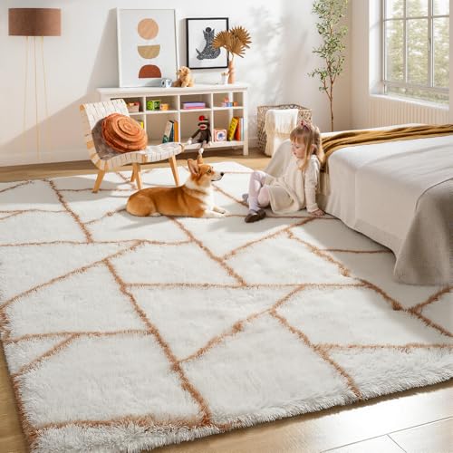 Tapis en peluche douce de salon style géométrique chic et moderne - 4