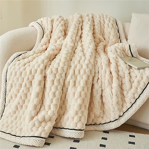 Manta de lana de guisantes reversible de franela y coral para sofá cama 200x230cm 6