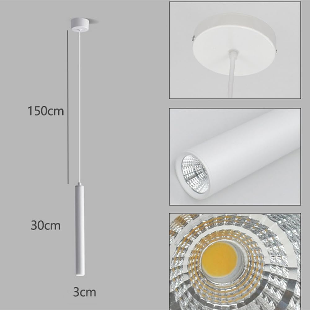 2 Pezzi Lampada a sospensione LED Lampadario Moderno Design Minimalista Lampada da soffitto LED Bianco Plafoniera Alluminio per Sala da pranzo Camera da letto Soggiorno Ristorante