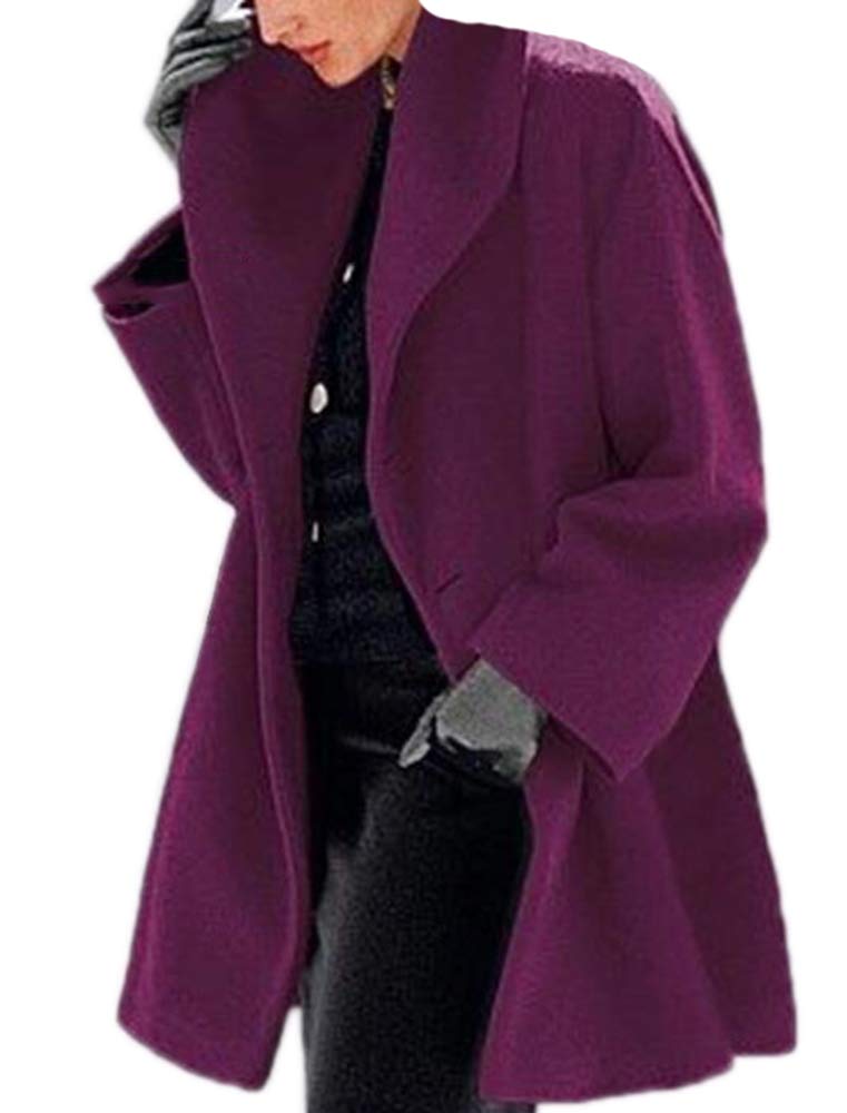 keephen Womens Long Coat Shawl Collar Jacket Winter Trench Longline Parka Outwear Overcoat Plus Size