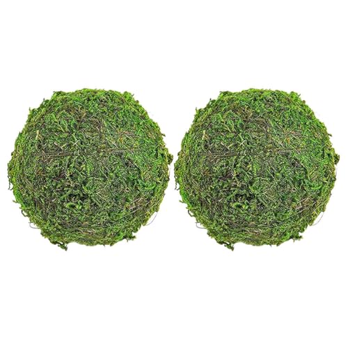 Alipis Wedding Mossy Balls 2pcs Artificial Green Orb Sphere Decorative Mosses Balls Artificial Mossy Artificial Mosses Home Decor Wedding balls Plastic Manual False