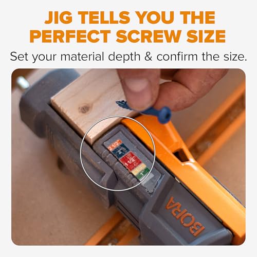 Image of BORA Pro Compact Pocket Hole Jig, 3 inch Face Clamp, & 50pc Screw Set, Auto Adjust Drill Guide, Durable Pocket Hole Jig Kit for Woodworking & Tight Spaces - For Materials 1 /2 inch to 1-1 /2 inch Thick