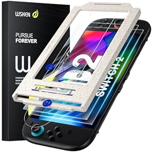 WSKEN for Nintendo Switch 2 Screen Protector – Shatterproof Tempered Glass with Auto-Dust Removal, Zero Bubbles Auto-Alignment, Anti-Scratch Glass Film for Switch 2 (2025) Accessories, 2 PCS