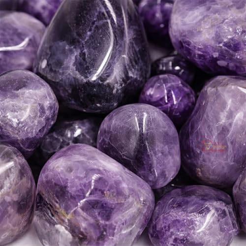 Image of Crystal Amethyst Tumble Stone | 50 gm Tumbled Gemstones | Reiki Healing Stones | Home Decor Pebbles | Aquarium Gravel | Garden & Table Decor