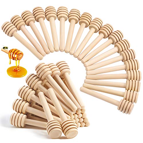 Honey Dipper Sticks - 40Pcs 3 Inch Premium Wood Honeycomb Stick Mini Honey Sticks for Honey Jar Dispense Drizzle Honey and Wedding Party Favors
