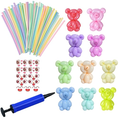 SSKHE 100 globos largos para modelar, globos de animales retorcidos 260Q, globo mágico de látex para cumpleaños, boda, Navidad, fiesta, decoración, 100 unidades