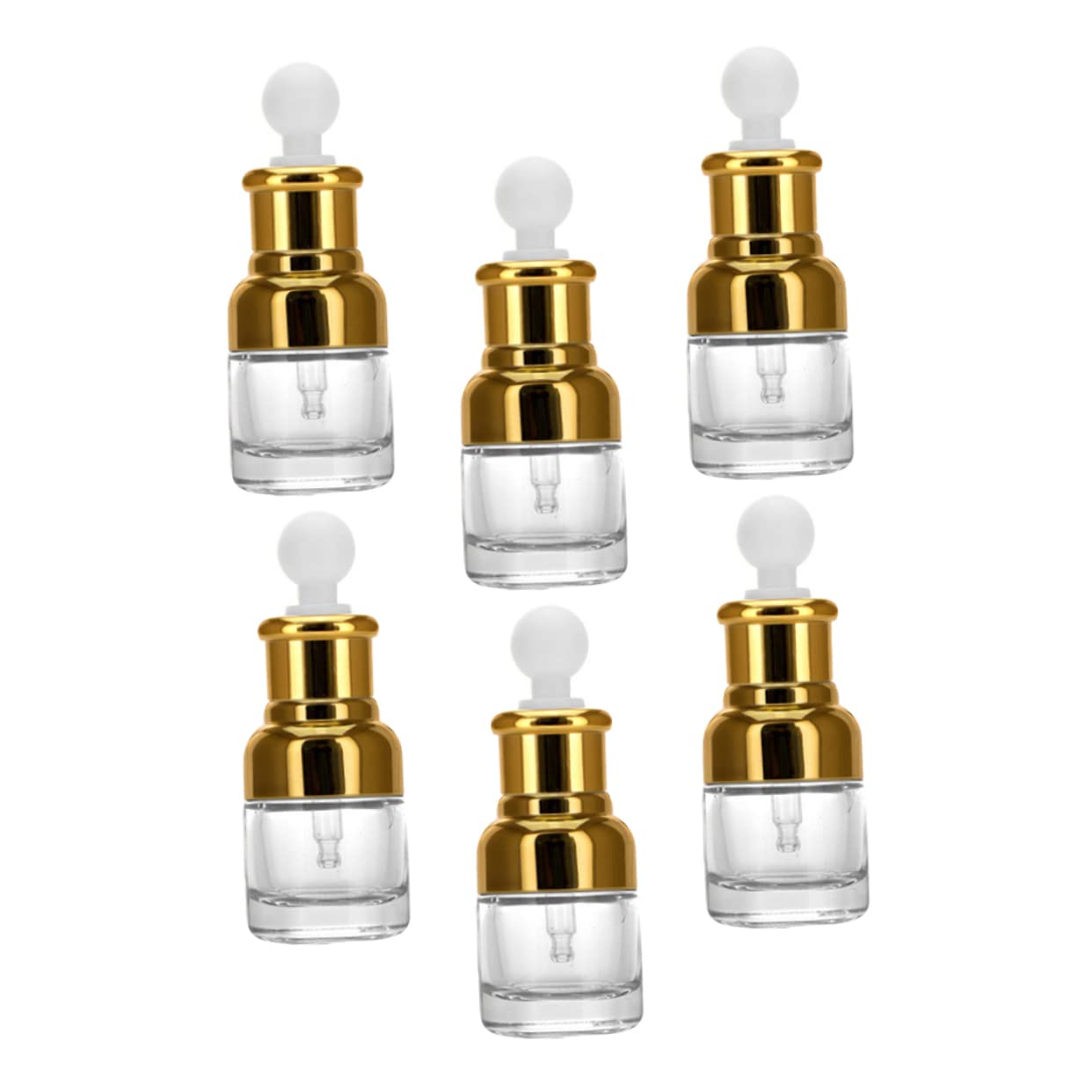 6 Stück 20ml Glas Tropfflaschen mit Pipette für Ätherische Öle