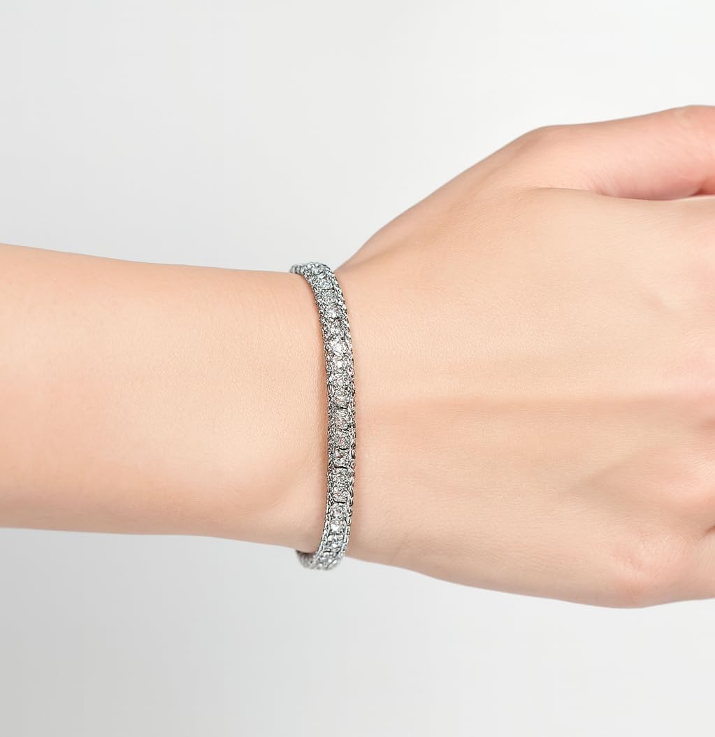 Dada Gioielli - Bracciale Tennis e Grumetta in Acciaio inossidabile da Donna e da Uomo. Design Elegante e lunghezza Regolabile, Idea Regalo per Lei e per Lui