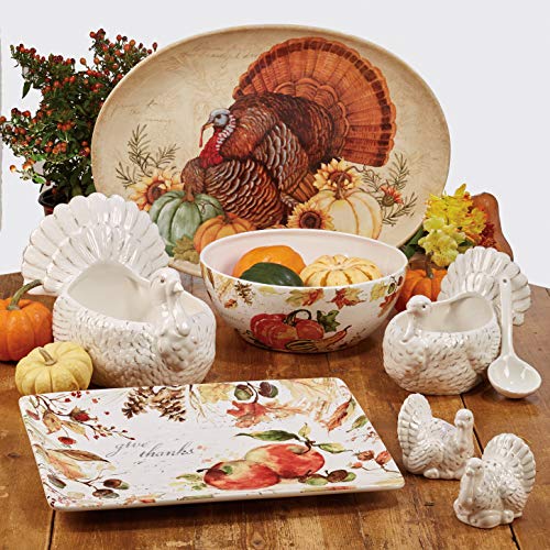 Set de 4 tazas Harvest Splash 18 oz cerámica miniatura 5