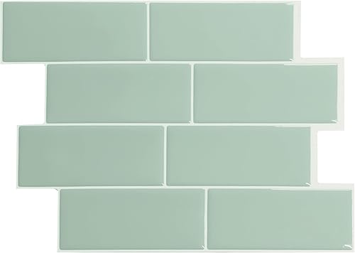 Miniatura 6 de SMART TILES Protector contra salpicaduras para despegar y pegar, 5 hojas de 8.38 x 11.56 pulgadas, adhesivo 3D para cocina, baño, azulejos de pared