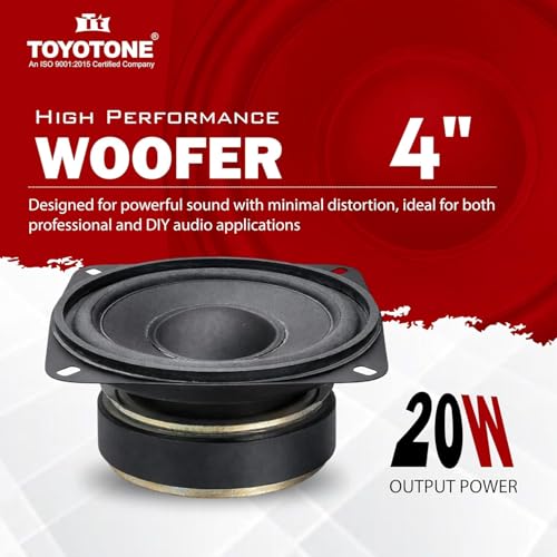 Image of TOYOTONE 4 inch Inch Super Sub Woofer | Copper Coil | Impedance 4 Ohms | 70 * 15MM Magnet | 40 Watt Nominal | 60 Watt Maxx for Professional Speaker, Home Theater, Car and Home Audio System