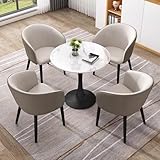 【Ensemble de table à manger ronde pour 4 personnes】 L'ensemble de table à manger ronde comprend 1 table à manger et 4 chaises en simili cuir. Cet ensemble de table à manger ronde moderne avec chaises est un design simple du milieu du siècle, adapté à la plupart des styles de décoration, particulièrement idéal pour les petits espaces, peut accueillir jusqu'à 4 personnes. Ce fauteuil peut être rangé sous la table lorsqu'il n'est pas utilisé, n'occupe pas d'espace.