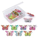 Decorative Cute Push Pins for Bulletin Board, Thumb Tacks, Cork Board Desk Wall Accessories (12Pack Butterfly Style)