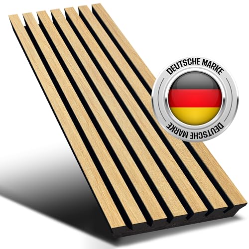 AS-Country Akustikpaneele Holzoptik - hochwertige Wandverkleidung 58cm x 29cm, Leicht & Langlebig für bessere Raumakustik Innenbereich Wand Lamellenwand Design Wandpaneele