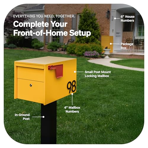 Image of Adoorn Package Delivery Boxes for Outside - Large Anti-Theft Secure Package Box - Free Standing Parcel Drop Box - Weatherproof Construction - Durable Steel - 36 inch H x 20.5 inch W x 15 inch D - Black