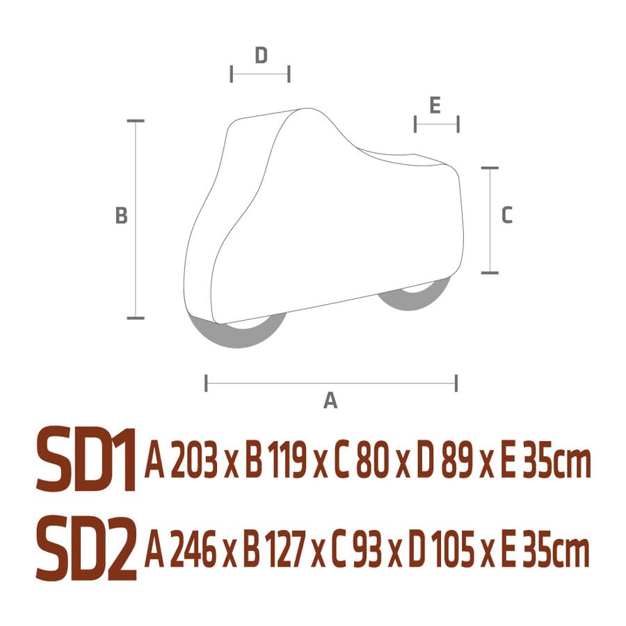 RONIN Telo Coprimoto Impermeabile Anti-UV Drive-In SD2, Moto Scooter 246x127x105 cm