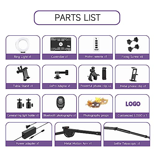 MWE Sky Overhead 360 Photo Booth for Big Parties with Software APP Remote Control Rotating 360-Degree Full Body Spin with Ring Light and Stand for up to 15 People (Booth+Arm) - Image 6