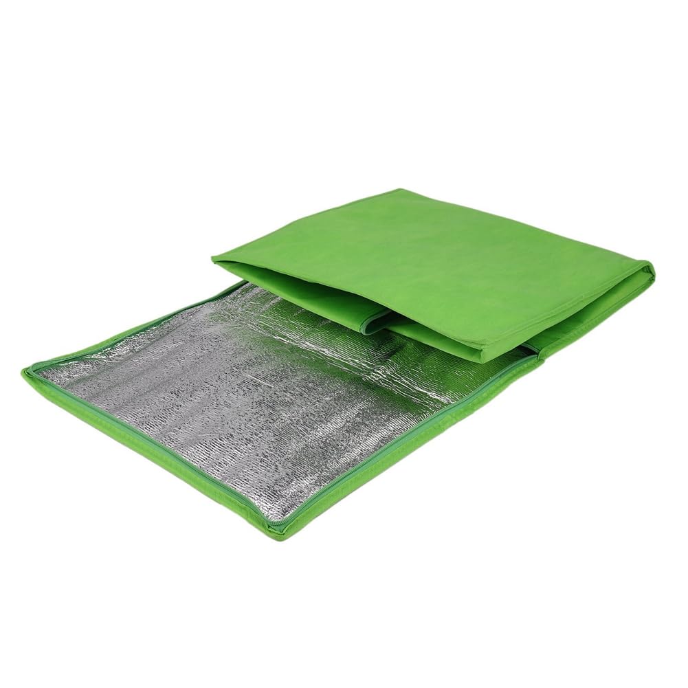 10X Pliable Grand Glacière Sac Portable Gâteau Alimentaire Sac Isolé Feuille D'Aluminium Boîte Thermique ÉTanche Pack de Glace Boîte à Lunch Boîte de Livraison Sac Vert