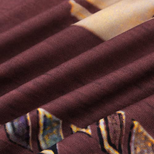 Blusa feminina de manga curta solta estilo étnico camiseta estampada gola V top gola V praia confort