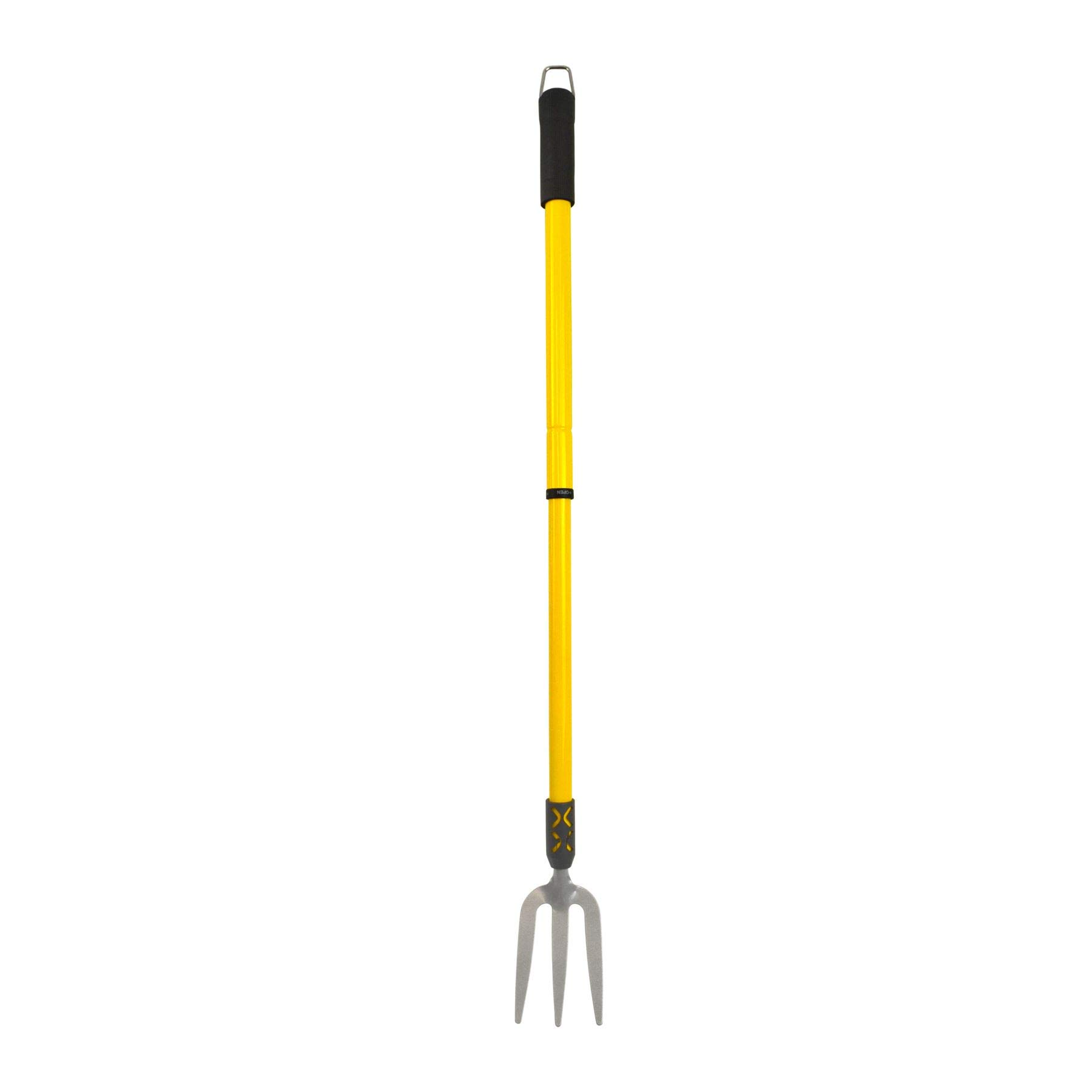 AB Tools, kit di attrezzi da giardino con lama verde, pala, forcella, rastrello estirpatore telescopico con manici allungabili