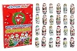 CAPTAIN PLAY Weihnachts Süßigkeiten Adventskalender 2025 mit 24 Schokoladenfiguren, Süßigkeiten Geschenkidee für Kinder und Erwachsene mit 168g, ausgefallene Weihnachtsdeko