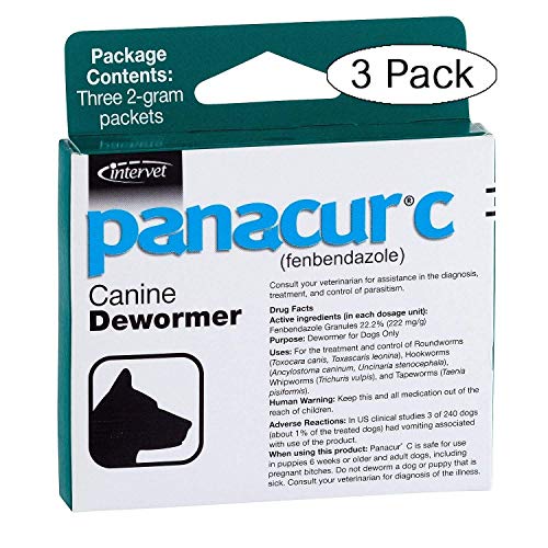 Panacur C Canine Dewormer Dogs 2 Gram Each Packet Treats 20 lbs (3 Packets) (Thrее Расk) Panacur C Canine Dewormer Dogs 2 Gram Each Packet Treats 20 lbs (3 Packets) (Thrее Расk)