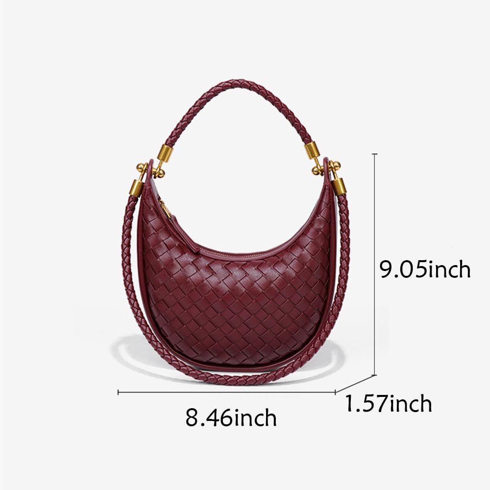 Suede Hobo Bag for Women Hand-Woven Bag Made of Suede Fabric Casual Tote Bag - Image 4
