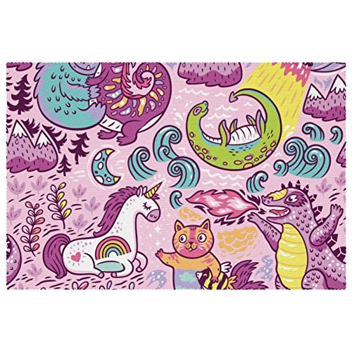 Sets de table dinosaure x6 antidérapants 30x45 cm pour salle à manger - 2