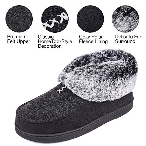 Pantufas femininas aconchegantes de espuma viscoelástica de lã felpuda como pele sintética forradas